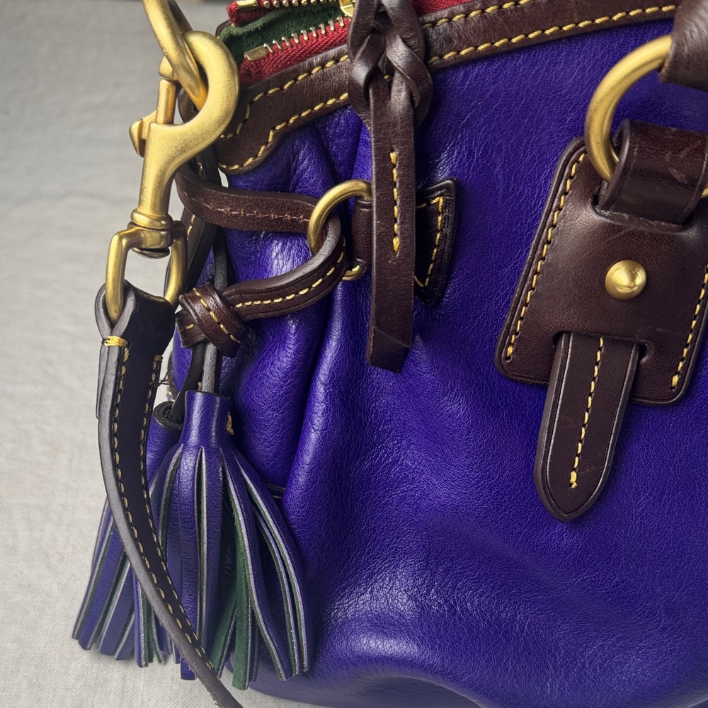 Dooney & Bourke Stanwich Satchel Purple Toledo Leather. RARE. - Picture 6 of 16